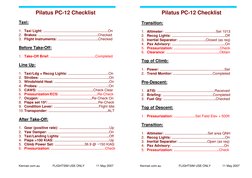 Pc 12 Checklist.pdf Pilatus PC-12 Pre-Flight Checklist | PDF | Takeoff | Flap (Aeronautics)