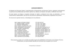 AGRADECIMIENTO
El Ministerio de Educación Pública y específicamente el Departamento de Educación Técnica, agradecen profundam