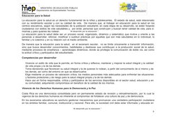 MINISTERIO DE EDUCACIÓN PÚBLICA
Departamento de Especialidades Técnicas.
Educación para la Salud
La educación para la salud e