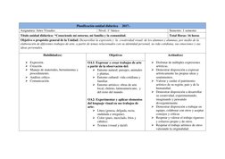 Planificación unidad didáctica     2017.- 
Asignatura