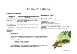 Sentry Duties and Challenge Procedures | PDF