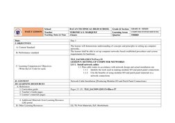 Date: 
Day 1 
I. OBJECTIVES 
 
  A. Content Standard 
The learner will demonstrate understanding of concepts and principl