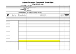 Page 2 of 4
Project Document Comment & Reply Sheet
NPK-EHU Project
Comment No. C-EHU-001
Discipline Process/Instrument
From :