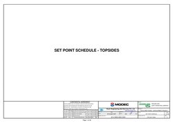 SET POINT SCHEDULE - TOPSIDES
CONFIDENTAL AGREEMENT
CLIENT
THIS DOCUMENT AND ITS CONTENTS, SPECIFICATIONS AND DESIGN
TROUNG S