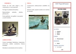 CERÁMICA: 
Usaron un solo color (negro y sus 
variaciones) y a veces marrones. 
No logra el acabado del mochica. 
Representab