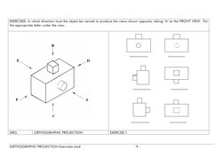 EXERCISES. In which direction must the object be viewed to produce the views shown opposite, taking ‘A’ as the FRONT VIEW.  P