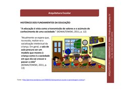 Fonte: <http://germinai.wordpress.com/2009/02/16/arquitetura-escolar-e-aprendizagem-criativa/>
Arquitetura Escolar
HISTÓRICO
