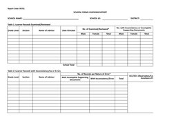 School Forms Checking Report Template | PDF
