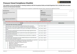 Pressure Vessel Compliance Checklist | PDF | Prevention | Occupational ...