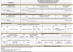 SISTEMA DE GESTIÓN DE CALIDAD
Nº REGISTRO
REGISTRO DE ACCIDENTES DE TRABAJO
DATOS DEL EMPLEADOR PRINCIPAL
2
DENOMINACIÓN SOCI