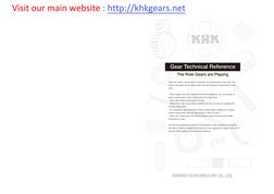 Gear Technical Reference
The Role Gears are Playing
Gears are used in various types of machinery as a transmission component.