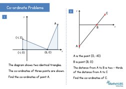A is the point (0, -10) 
B is point (8, 0) 
The distance from A to B is two – thirds 
of the distance from A to C 
Find the