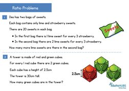 Des has two bags of sweets. 
Each bag contains only lime and strawberry sweets. 
There are 20 sweets in each bag. 
 In the