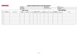 Design Verification Plan Template | PDF | Verification And Validation ...