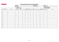 Design Verification Plan Template | PDF | Verification And Validation ...