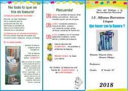 Tríptico Escolar sobre la Basura | PDF | Vertedero | Residuos