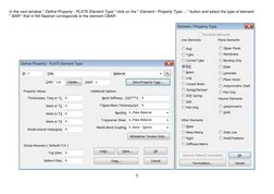 3 
 
In the next window " Define Property - PLATE Element Type " click on the " Element / Property Type ... " button and sele