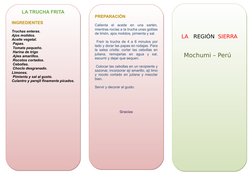 LA   REGIÓN  SIERRA
Mochumi – Perú  
LA   REGIÓN  SIERRA
Mochumi – Perú  
PREPARACIÓN 
 
Calienta el aceite en una sartén, 
m