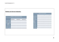 CUESTIONARIO N° 1 
 
5 
 
 
 
 
 
 
 
 
 
 
 
 
 
 
 
 
 
 
 
Modelos de Informes Empleados: