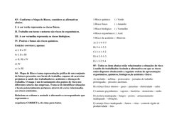 03 - Conforme o Mapa de Riscos, considere as afirmativas 
abaixo. 
I. A cor verde representa os riscos físicos. 
II. Trabalho