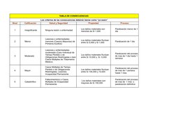 TABLA DE CONSECUENCIAS 
Los criterios de las consecuencias deberán leerse como “ya sea/o”
Nivel
Calificación
Salud y Segurida