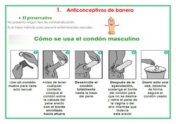 1. Anticonceptivos de barrera 
 El preservativo 
No presenta ningún tipo de contraindicación. 
Es el mejor método para preve