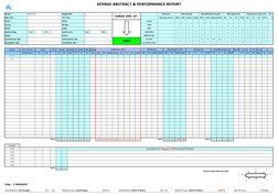 VOYAGE ABSTRACT & PERFORMANCE REPORT
Vessel :
M/V LILA
Voyage NO :
1
CARGO OPS. AT :
DATE (UTC)
ROB FUEL (MT)
CONSUMPTION FUE