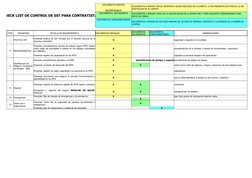 CHECK LIST DE CONTROL DE SST PARA CONTRATISTAS
DOCUMENTOS  SECUNDARIOS
DOCUMENTOS COMPLEMENTARIOS
ITEM
SEGURIDAD
DETALLE DE R