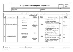 PLANO DE MONITORIZAÇÃO E PREVENÇÃO
Número
Página 
11
3 de 4
Obra:
Código: 
Dono da Obra: 
Fiscalização: 
Projectista: 
Elemen