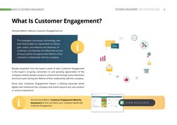 5
CUSTOMER ENGAGEMENT  BEST PRACTICES GUIDE
WHAT IS CUSTOMER ENGAGEMENT?
What Is Customer Engagement?
Demand Metric defines