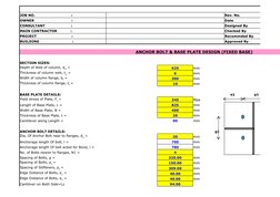 Anchor Bolt and Base Plate Design | PDF | Shear Stress | Screw
