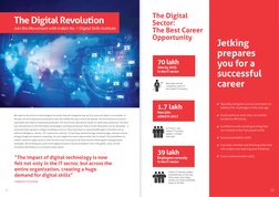 In FY2017, the 
Indian IT industry 
added 1,70,000 
new jobs
1.7 lakh
New jobs 
added in 2017
03
02
“The impact of digital te