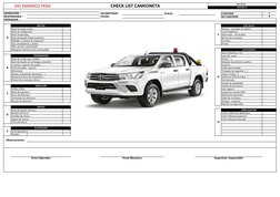 PLACA:
CONFORME

NO COMFORME

Nivel de aceite motor
Relojes - controles de tablero
Nivel de refrigerante
Luces-Neblinero
Ni