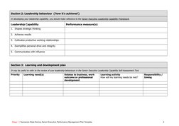Section 2: Leadership behaviour  (‘how it’s achieved’)
In developing your leadership capability, you should make reference to