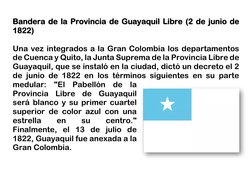 Bandera de la Provincia de Guayaquil Libre (2 de junio de 
1822) 
 
Una vez integrados a la Gran Colombia los departamentos
