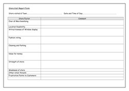 Shop Tour Example Format Store Visit Report Template | PDF