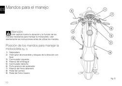 10
ES Mandos para el manejo
Atención
Este capítulo ilustra la ubicación y la función de los 
mandos necesarios para manejar l