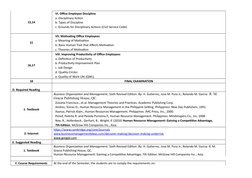 13,14
VI. Office Employee Discipline
a. Disciplinary Action
b. Types of Discipline
c. Grounds for Disciplinary Actions (Civil