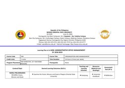 Republic of the Philippines
NEGROS ORIENTAL STATE UNIVERSITY 
RA 9299
 June 25, 2004
Dumaguete City Main Campuses I & II, Bay