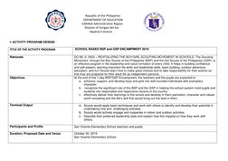 School-Based BSP and GSP Encampment 2019 | PDF | Scouting | Leadership