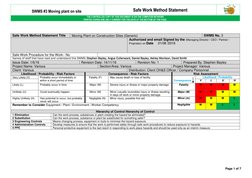 SWMS #3 Moving plant on site 
Safe Work Method Statement 
 
THE CONTROLLED COPY OF THIS DOCUMENT IS ON THE COMPUTER NETWORK