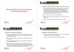 General Notes on Structural layout 
and Preliminary Sizing
1. Conventional beam-and-slab system
1.1 Guideline for fixing the