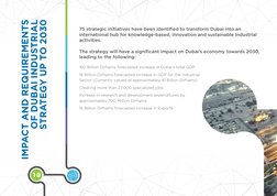 10
IMPACT AND REQUIREMENTS 
OF DUBAI INDUSTRIAL 
STRATEGY UP TO 2030
75 strategic initiatives have been identified to transfo