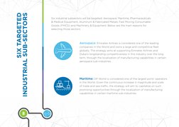 8
SIX TARGETED 
INDUSTRIAL SUB-SECTORS 
Six industrial subsectors will be targeted: Aerospace, Maritime, Pharmaceuticals 
& M