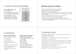 5. TEJIDO DE PUNTO POR URDIMBRE 
•Las mallas se forman 
verticalmente 
•Las mallas se unen entre 
si en pasadas adyacentes 
•
