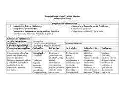 Escuela Basica María Trinidad Sánchez
Planificación Diaria
Competencias Fundamentales
Competencia Ética y Ciudadana.