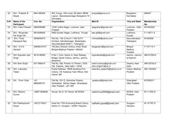 22 
Shri . Prakash B 
Nayak  
9901490954 
#33, Durga, 19th cross, 5th Main, BEML 
Layout,  Basveswaranagar Bangalore-79 
Karn