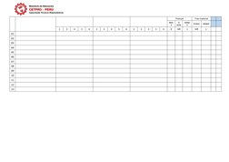 Puntual
Trae material
Nunc
a
A
veces
siempr
e
A veces
siempre
2
3
4
5
6
2
3
4
5
6
2
3
4
5
6
0
1/2
1
1/2
1
01
02
03
04
05
06
0