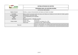 1 de 20
SISTEMA INTEGRADO DE GESTIÓN 
PROGRAMA ANUAL DE AUDITORIA INTERNA
DATOS DEL EMPLEADOR
Objetivo General
Verificar y ev