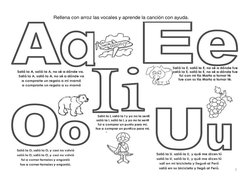 Rellena con arroz las vocales y aprende la canción con ayuda.
7
